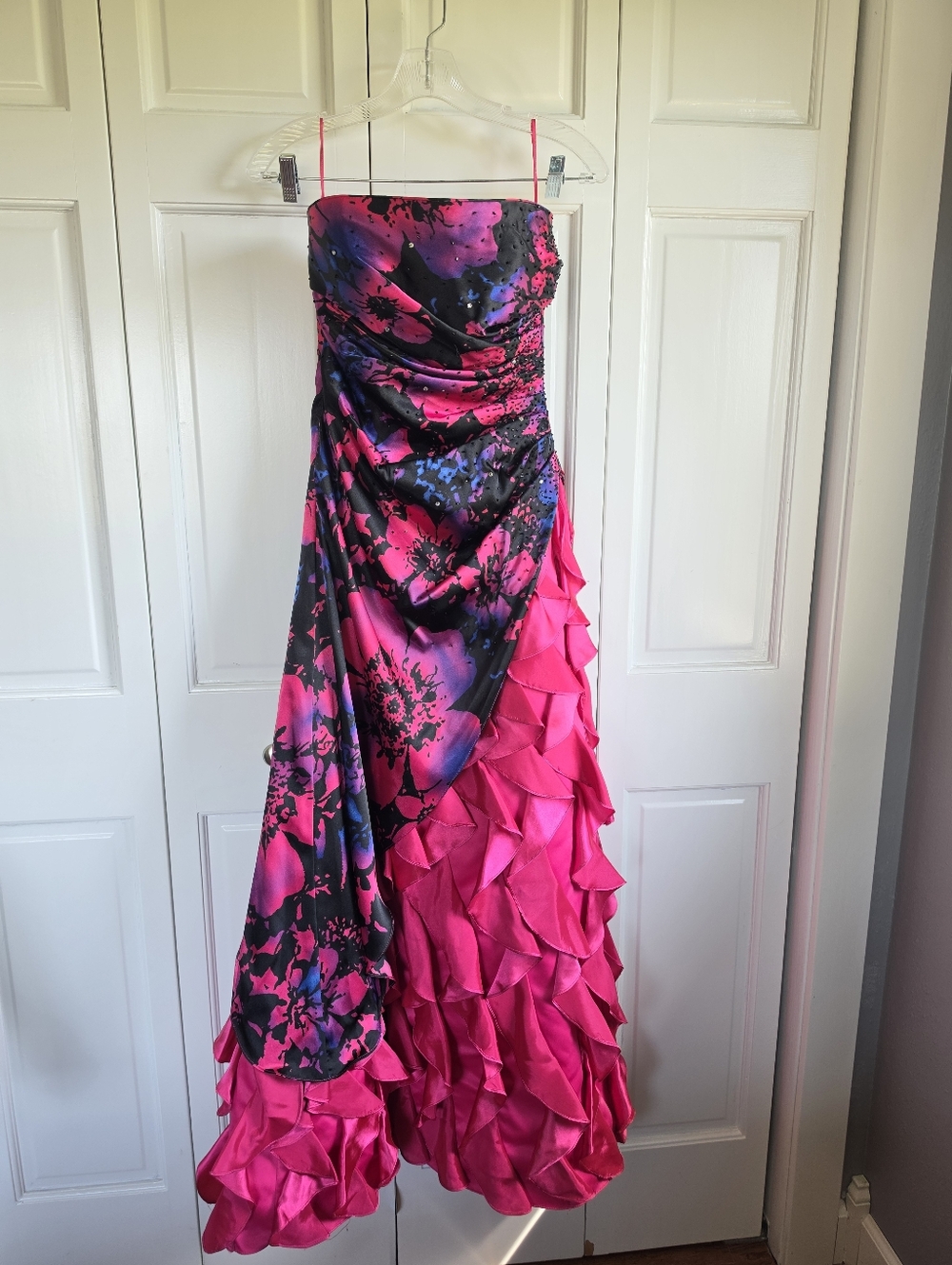 Jump beaded, ruffles, prom dress, size 3/4